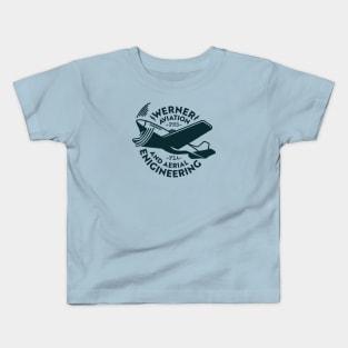 Werner Aviation (Dark Blue on Blue) Kids T-Shirt